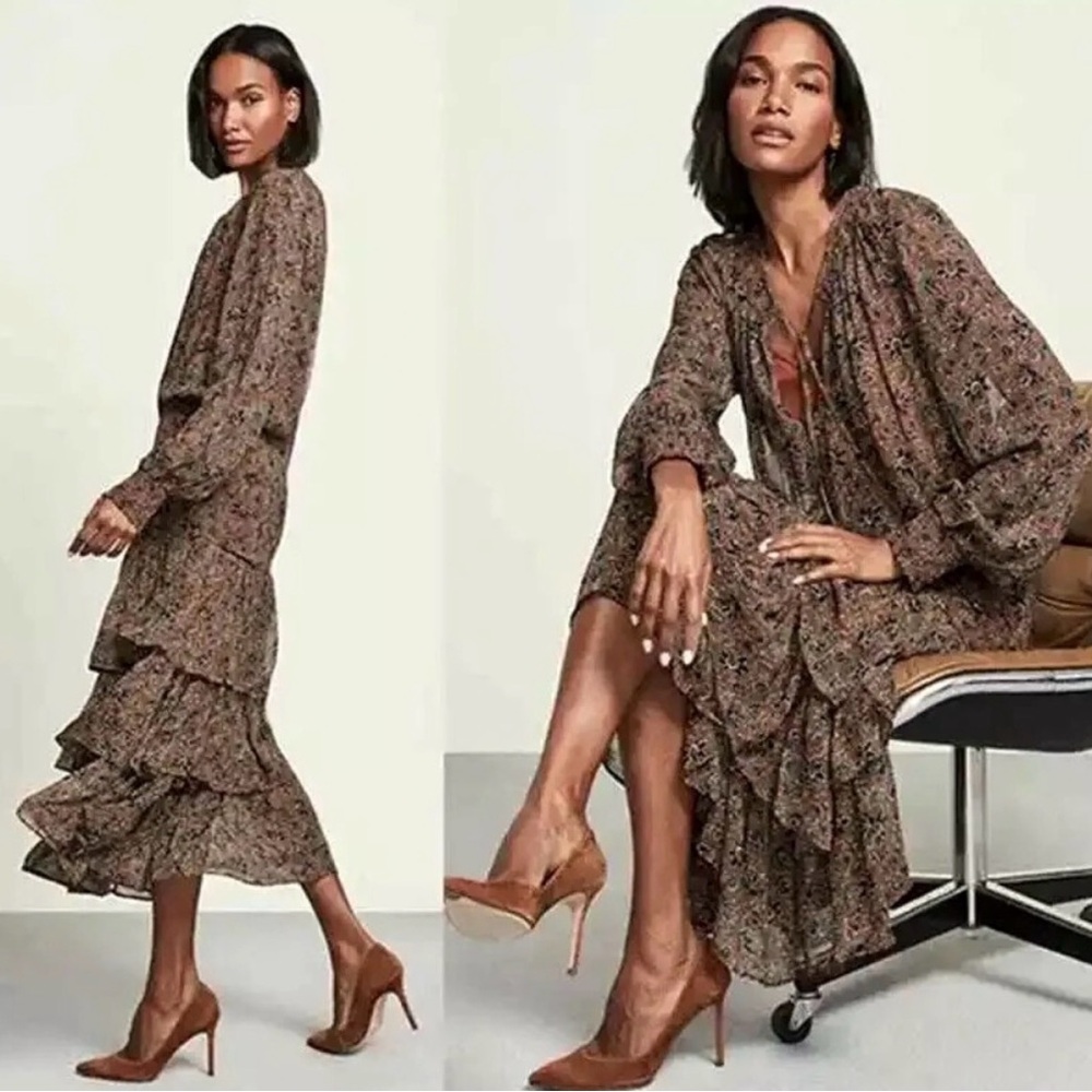 Veronica Beard long floral dress new with tags size 0
Brown florals
